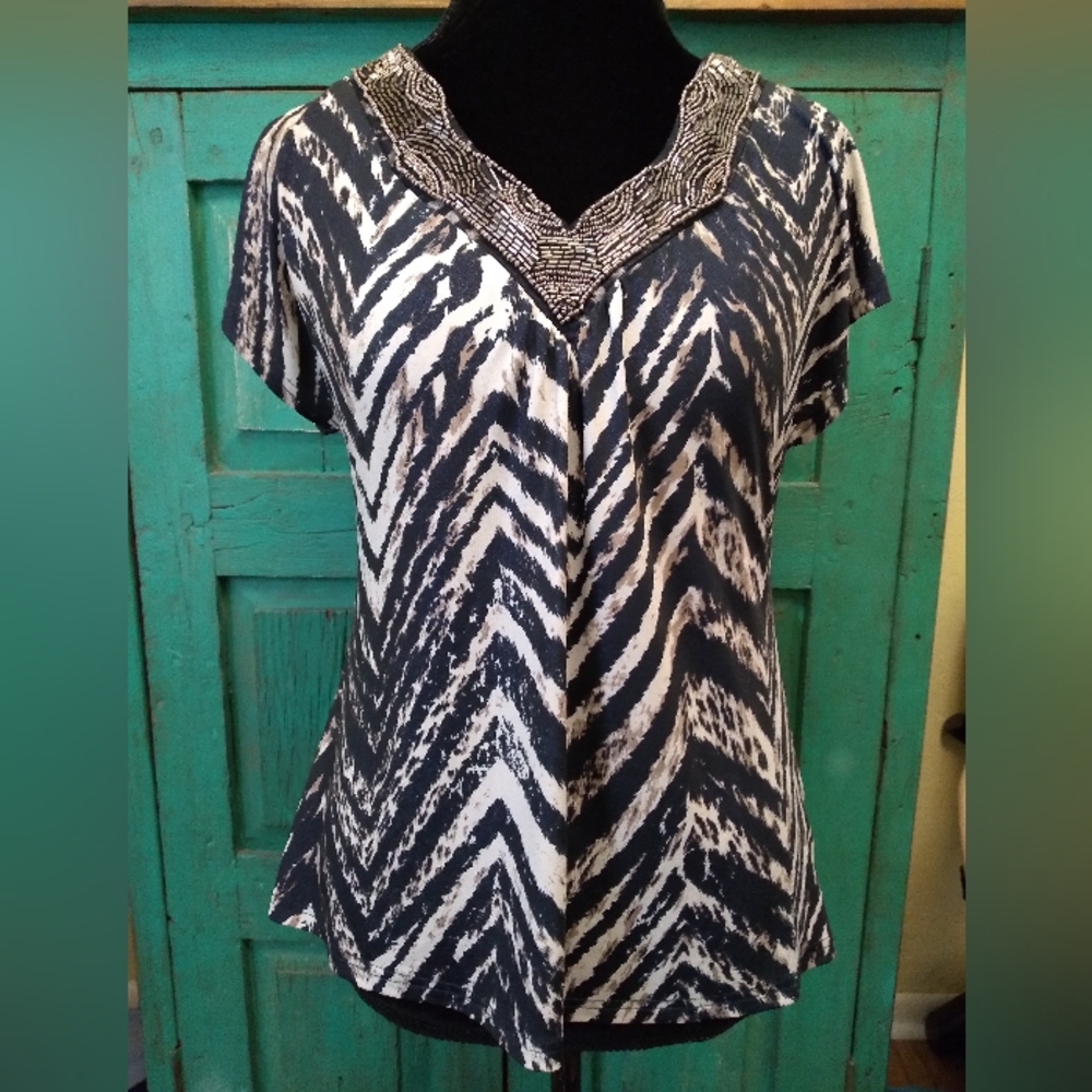 Women's 7 Wonders Stretch Beaded Top, Sz M